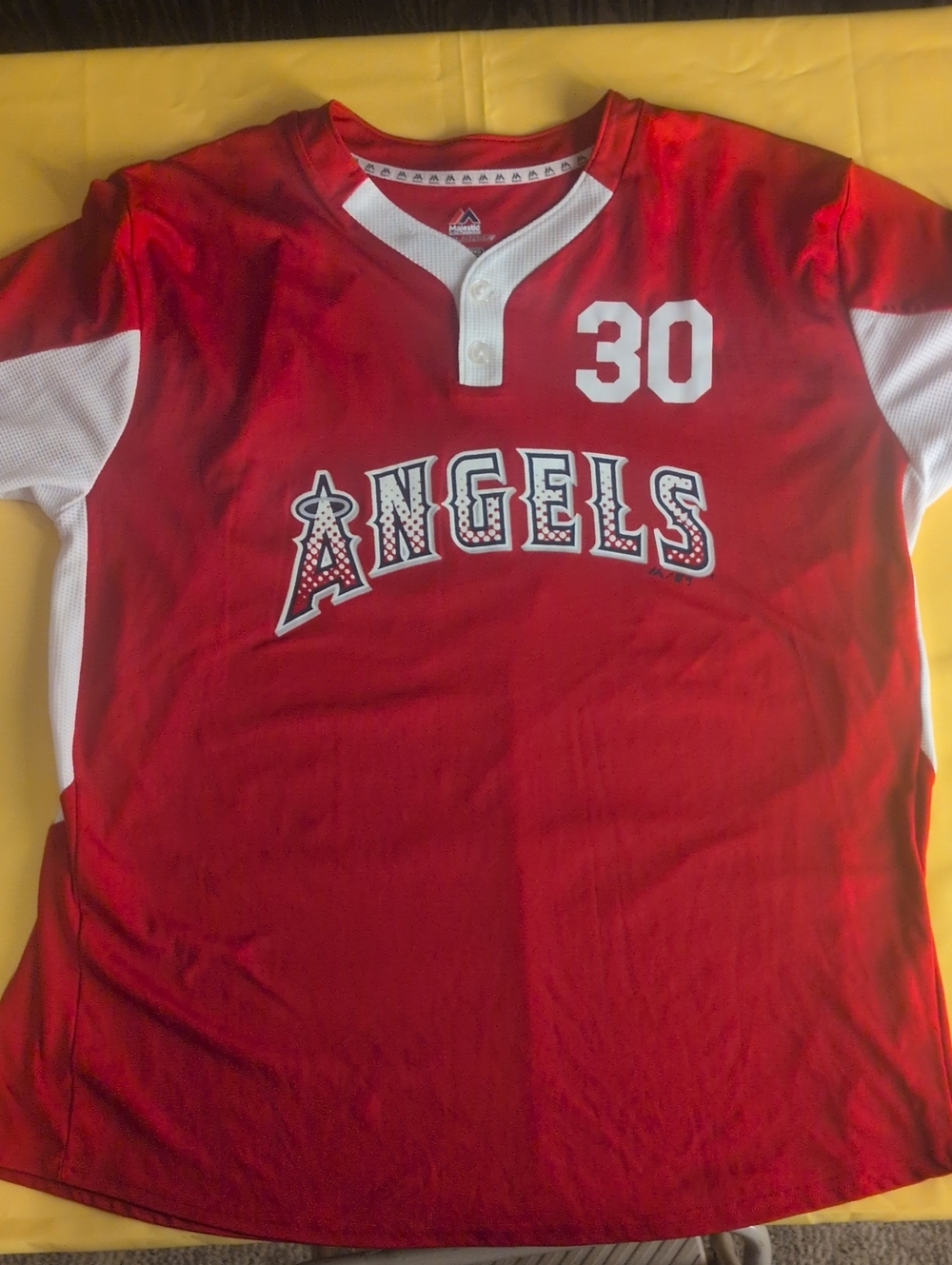 Generic Majestic Red and White Angels Baseball Jersey with Number 30